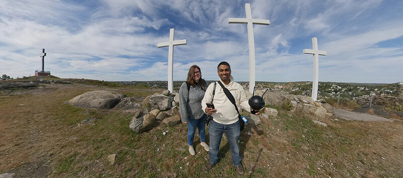 I used my Apple iPhone 6s to remotely trigger an Insta360 One X for this group selfie while visiting Holy Land U.S.A in Connecticut. My Google Pixel 3a stayed in my pocket.
