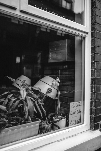 A closed hair salon shop front