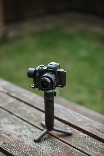Canon M50 mounted on a Zhiyun gimbal