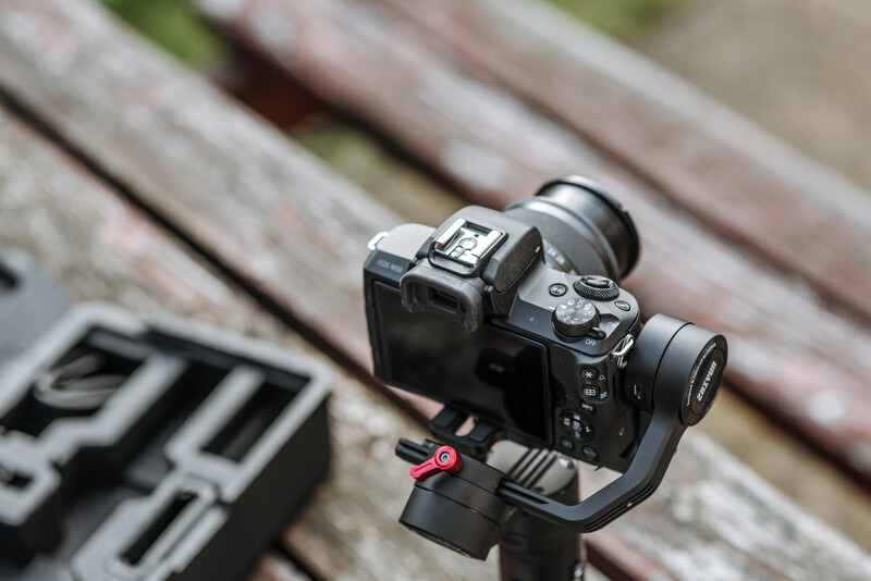 Canon M50 mounted on a Zhiyun gimbal