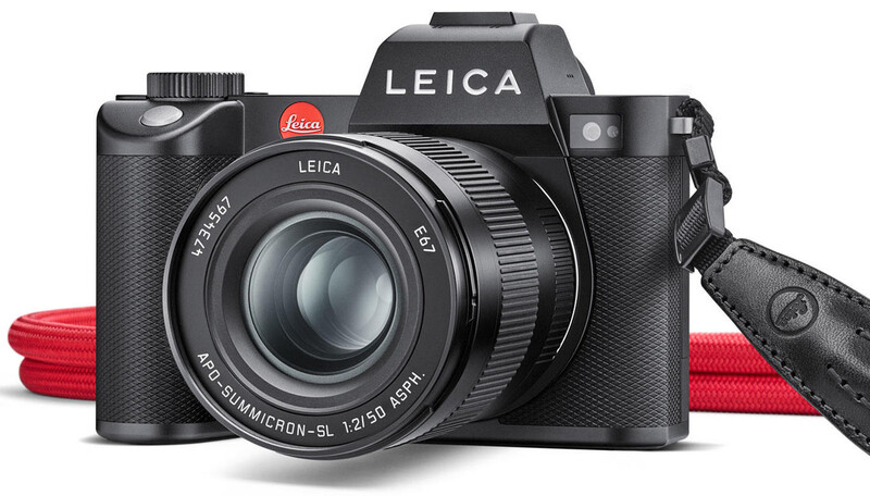 Leica SL2 with red strap.