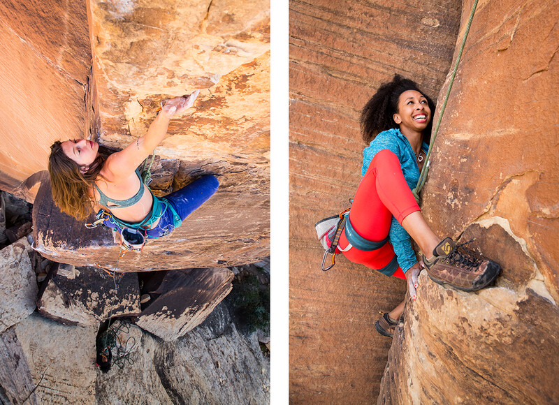 Women rock climbing, Irene Yee