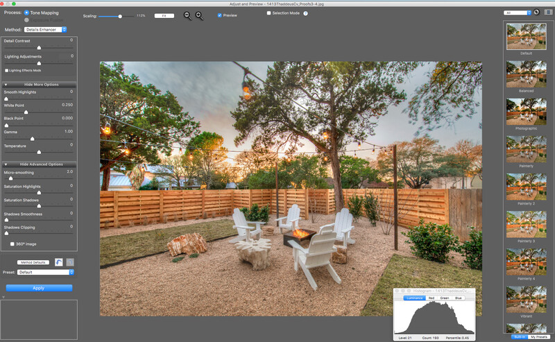 a screen shot of Photomatix tone mapping