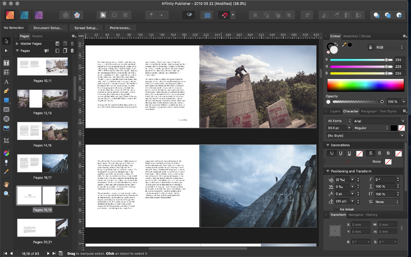 Affinity Publisher screengrab