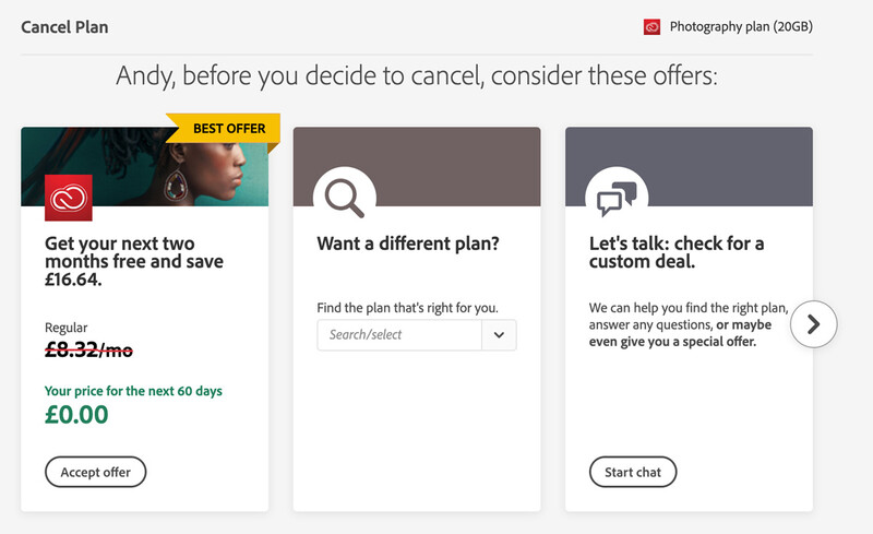 What happens if you try canceling your Adobe subscription?