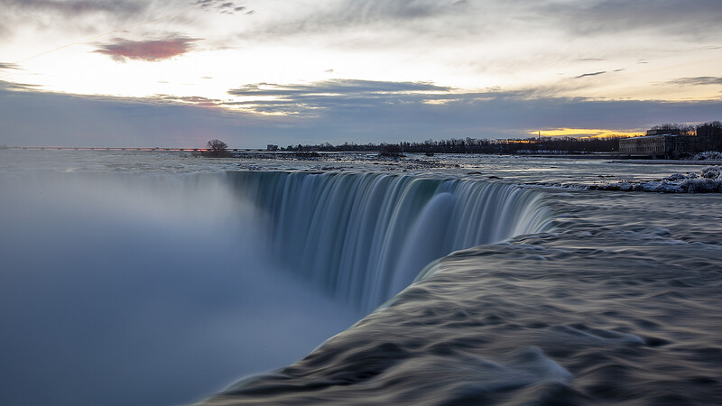 A long exposure of Niagara Falls.