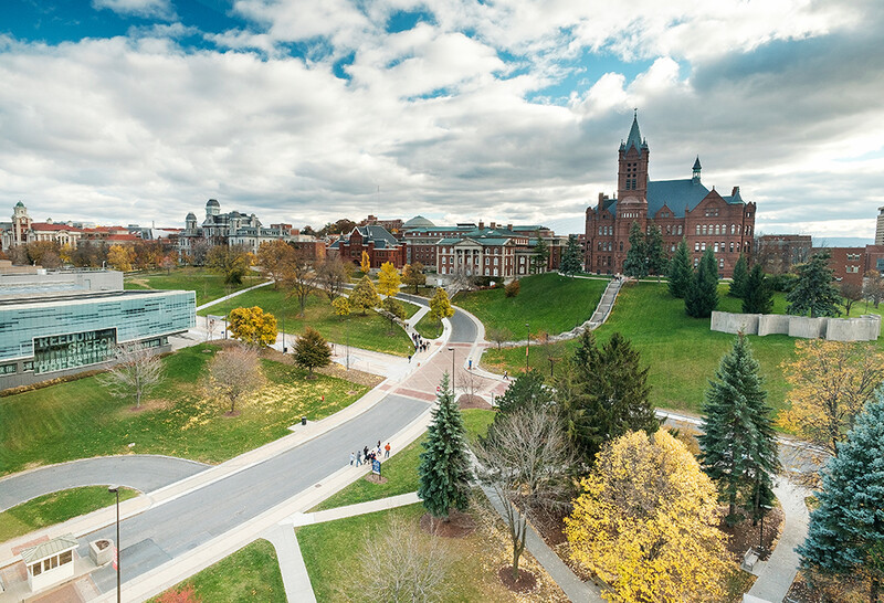 Syracuse University from a publicly accessible area that was made a little less public just for me.