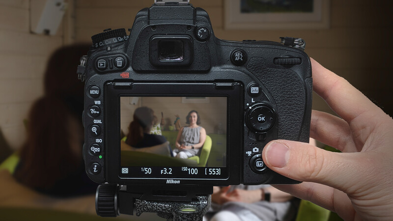 Use live view on the camera to shoot, instead of the viewfinder