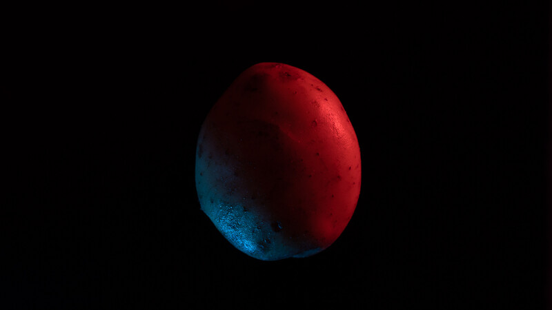 Subject now lit with coloured gels