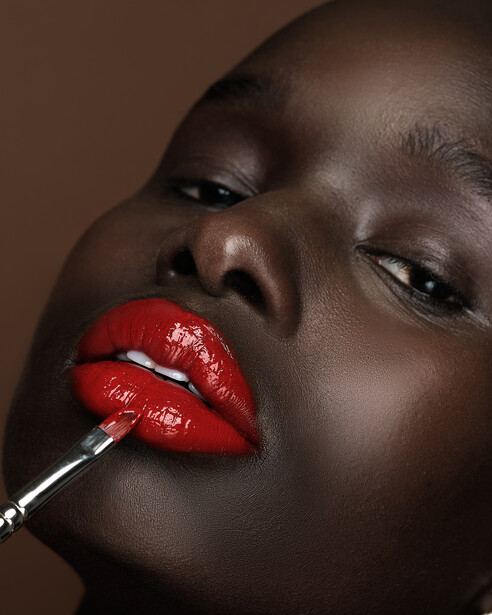 Woman, dark skin, makeup, beauty