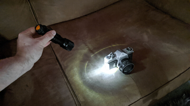Experiment with the flashlight position