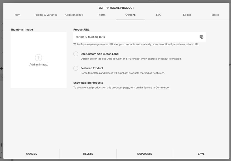 Squarespace in conjunction with Printful
