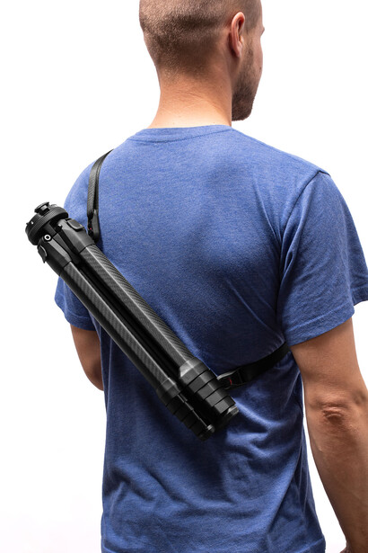 Travel Tripod worn with strap