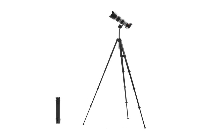 Travel Tripod size comparisong collapsed and extended