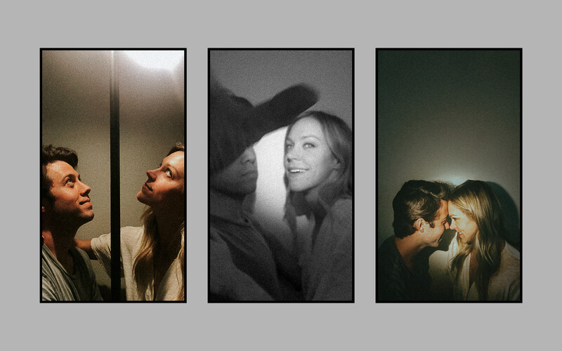 A triptych of a couple. 