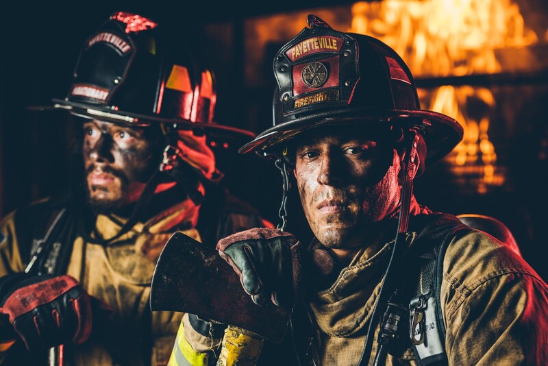 I created some images of firefighters for a local non-profit that organizes a half marathon that benefits local firefighter groups. It was smoky, and hot, and challenging. One beauty dish and one red-gelled speedlight and about a minute or two to make an