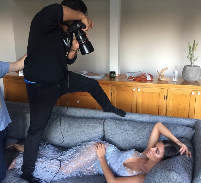 Walid Azami photographing Vanessa Curry for Michael Todd Campaign