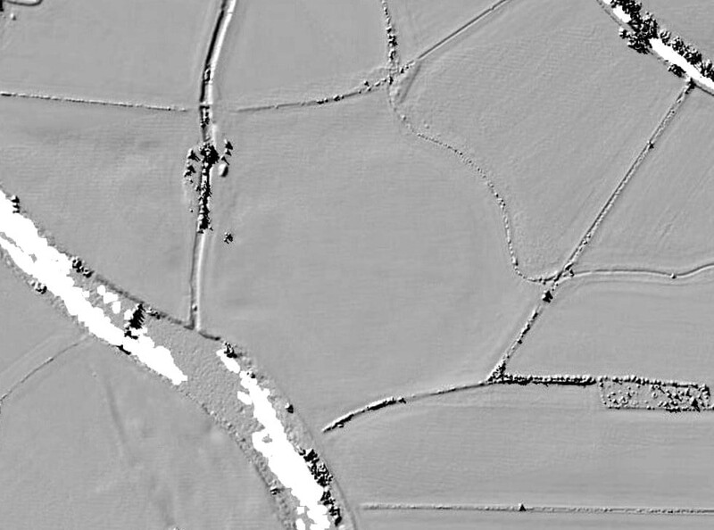 Lidar map view of an area in Derbyshire