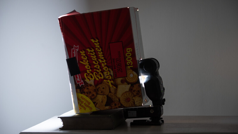 Soft box made from a cardboard box