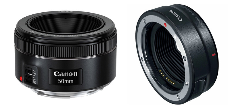 Canon nifty fifty and EF to RF adapter