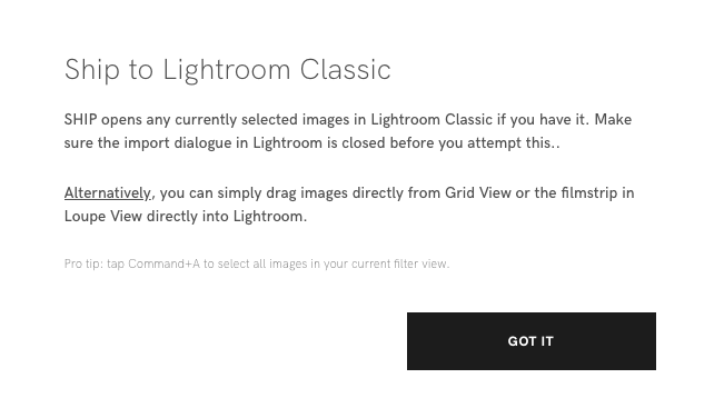Narrative Select import window