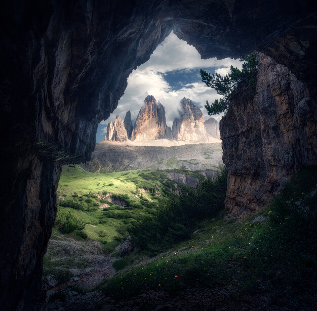 The cave in Dolomites