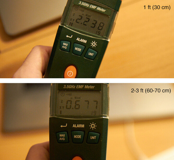 Measuring EMF of a laptop with Wi-Fi