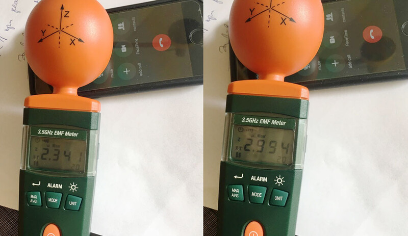 EMR tests during a phone call with an iPhone 6