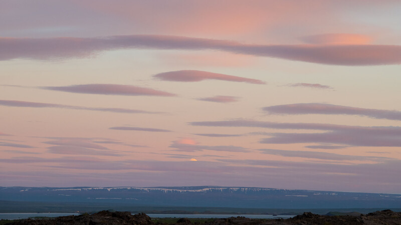 Lenticular clouds at sunset
