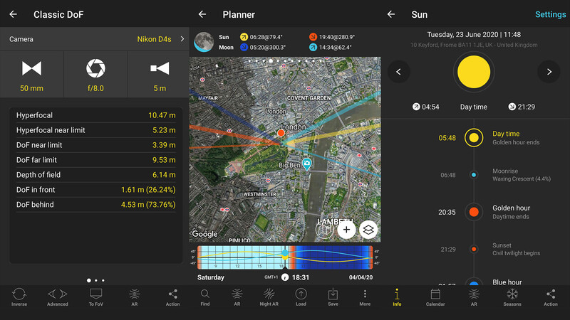 PhotoPills app screenshot