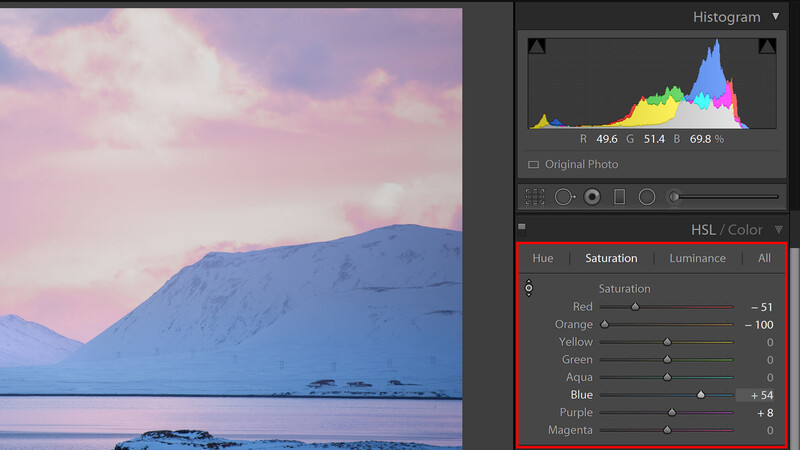 HSL/Color panel screenshot