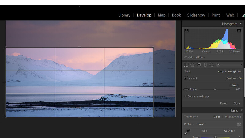 Crop tool Lightroom screenshot