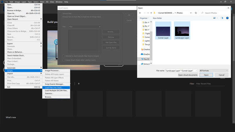 Load files into stack screenshot
