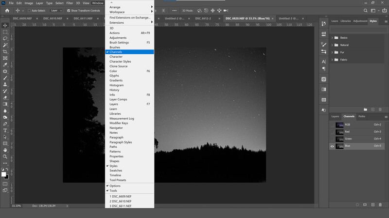 Separate the night sky screenshot