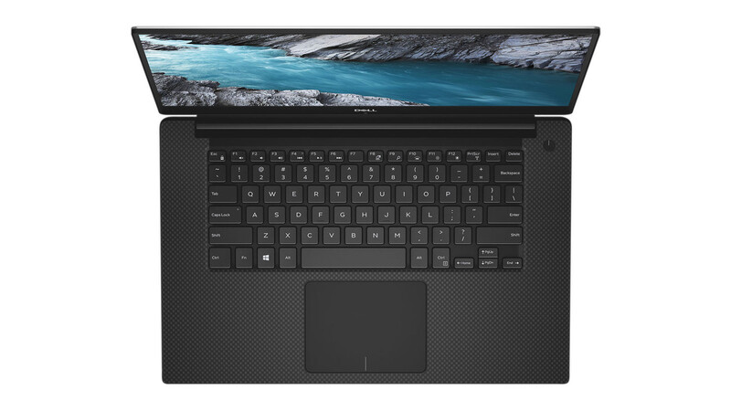 Dell XPS 15 trackpad top view