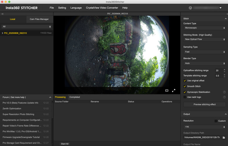 Insta360 has created very good software for all of its cameras, and the Titan is no exception.