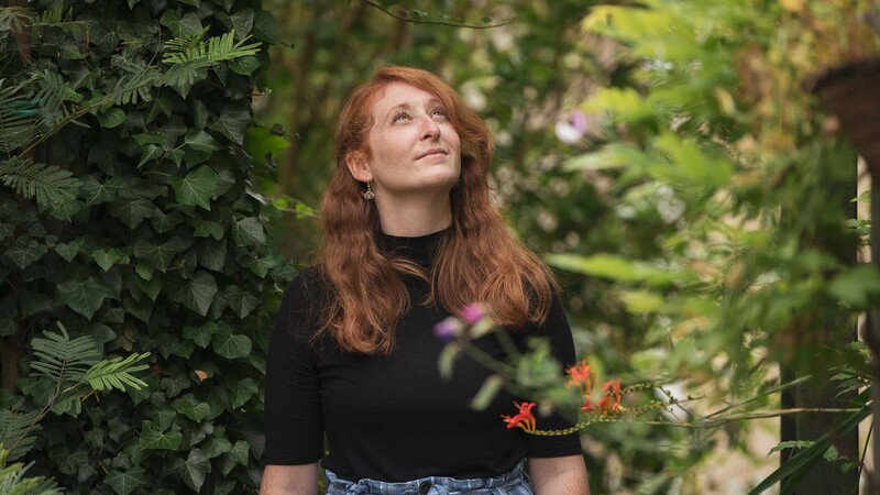 Portrait of woman in flowers