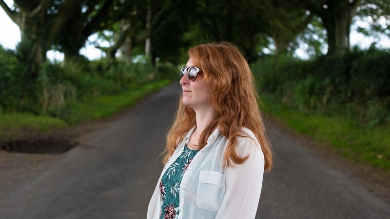 50mm headshot portrait under trees