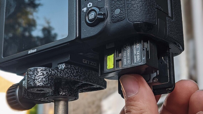 Charged batteries in camera