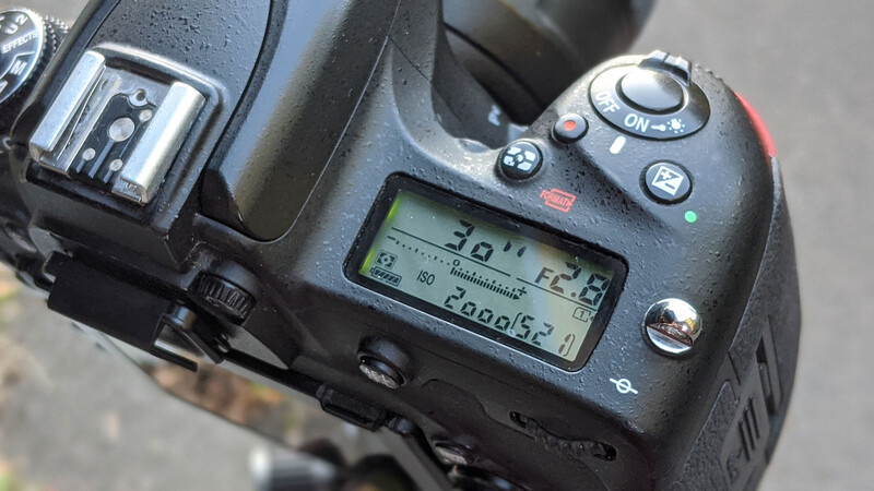 Shutter speed of 30 seconds