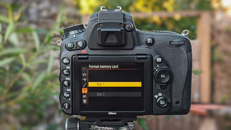 Format memory card in camera