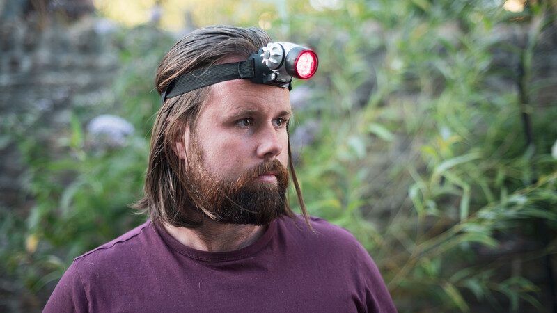 Head torch on head