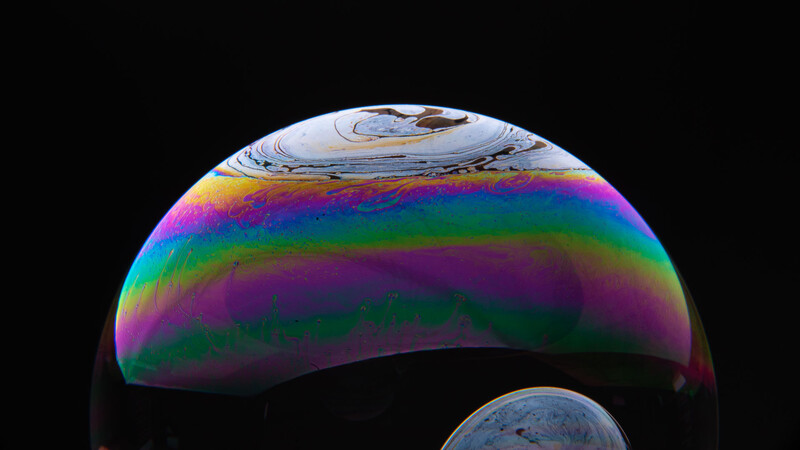 Two bubbles in shot