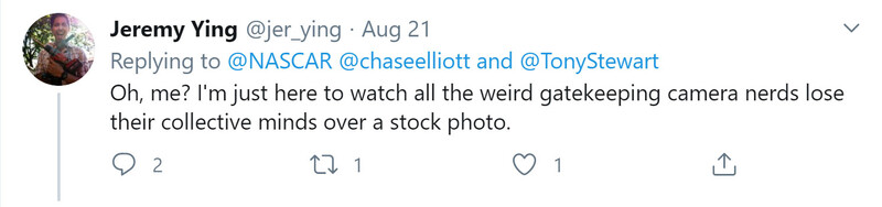 Nascar tweet reply