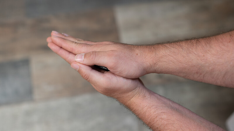 Hands together in a prayer position