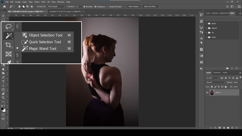 Selection tool in Photoshop