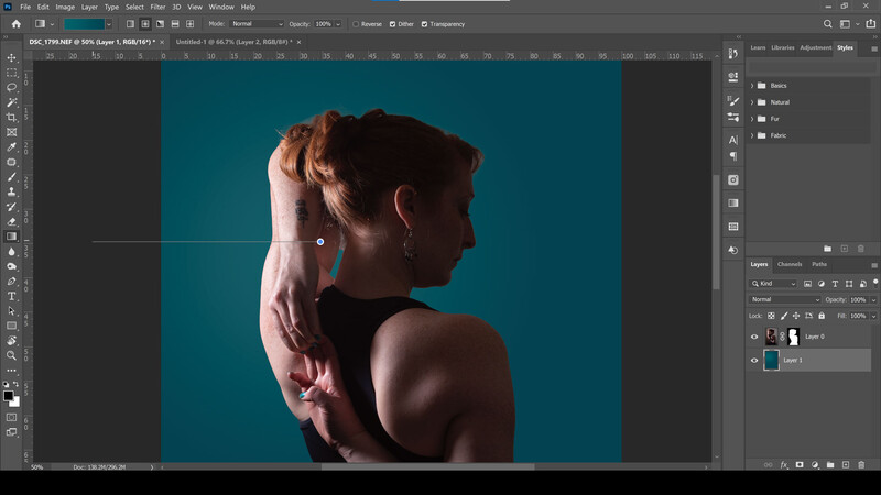 Drop a new background in Photoshop