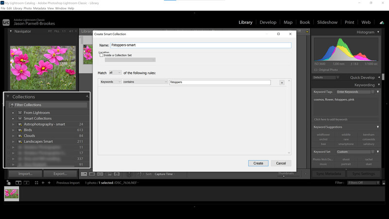 Smart Collections screenshot in Lightroom