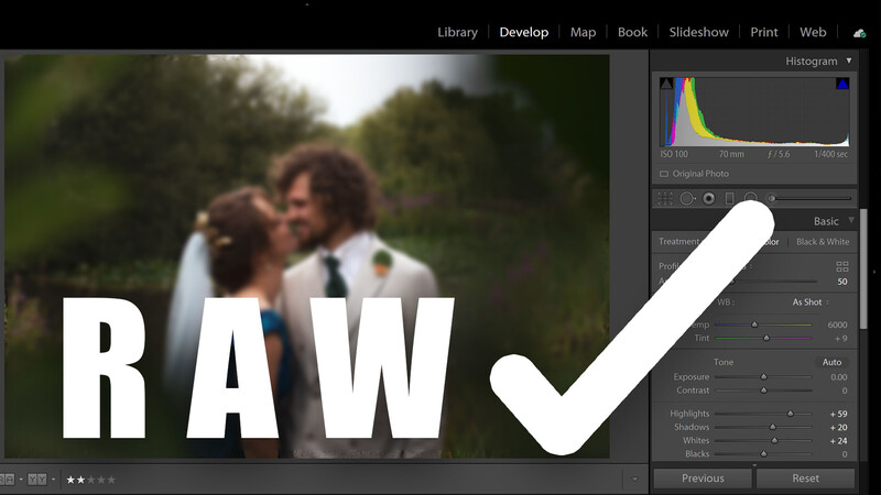 Shoot in raw file format