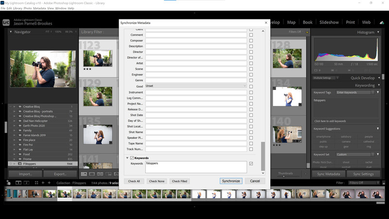 Keywording photographs in lightroom